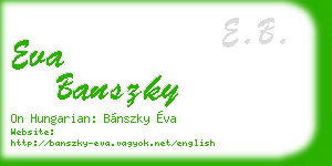 eva banszky business card
